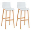 BARHOCKER 2er Set Holz weiß - Eukalyptusholzfarben/Weiß, Holz (41/101/46cm) - CLP
