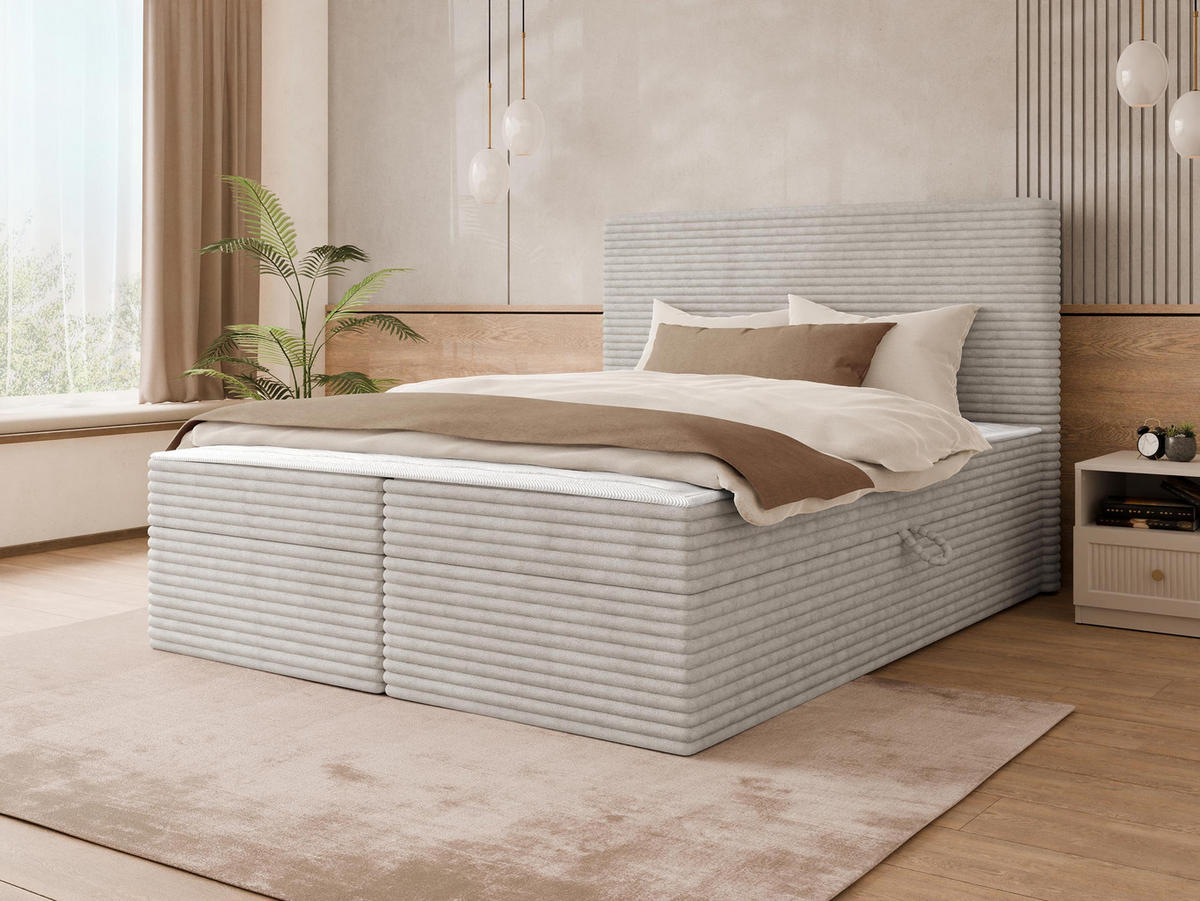 BOXBETT Wokio - H3 - Beige/Schwarz, Holzwerkstoff/Kunststoff (180/200cm) - MIRJAN24