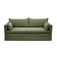 SOFA 3-SITZER Leinen und Baumwolle Khakigrün 206cm - Olivgrün/Grün, Textil (206/93/89cm) - Sia Home