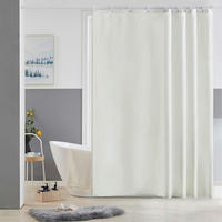 DUSCHVORHANG Beige 180 x 180 cm Polyester Wasserabweisend Waschbar - Weiß, Textil (180/180cm)
