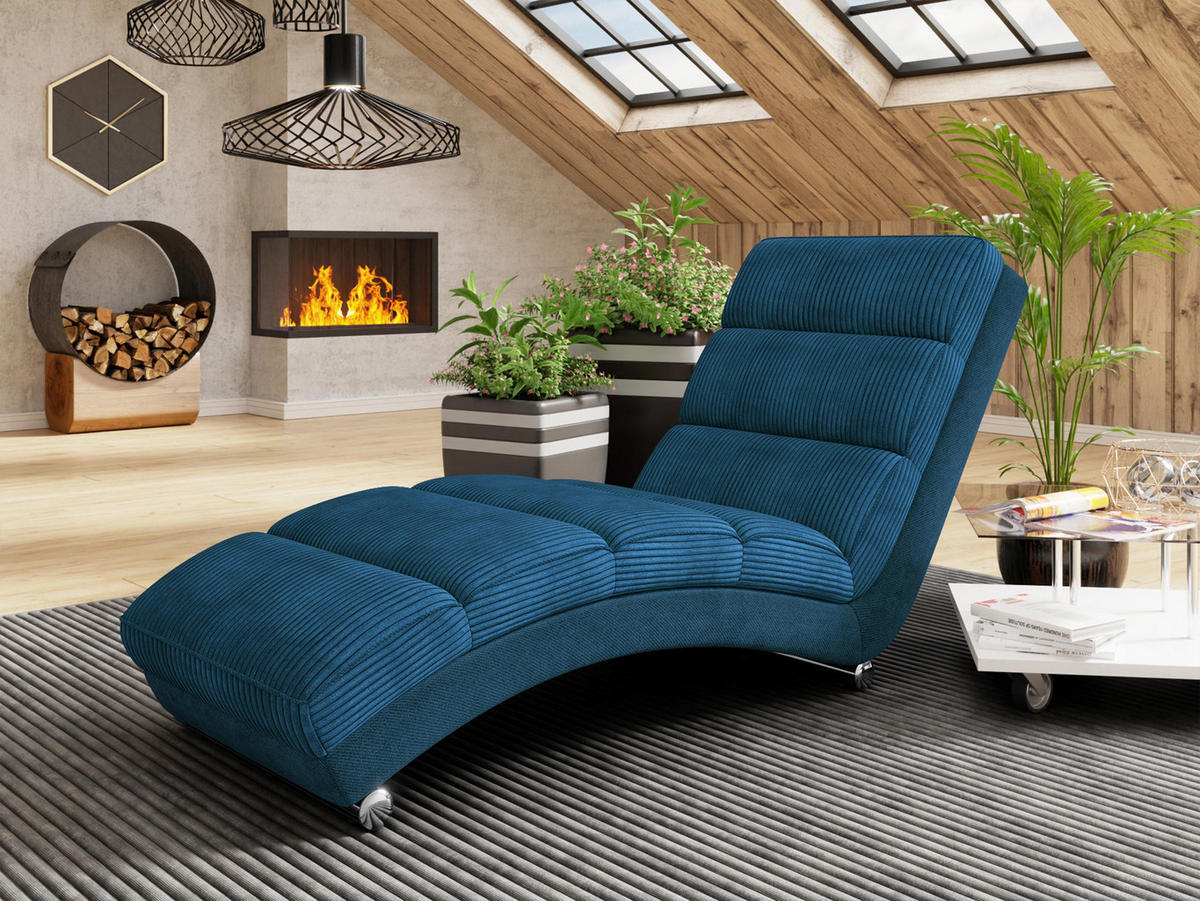 SESSEL Holiday Cord - Chromfarben/Blau, Holz (62/84/180cm) - MIRJAN24