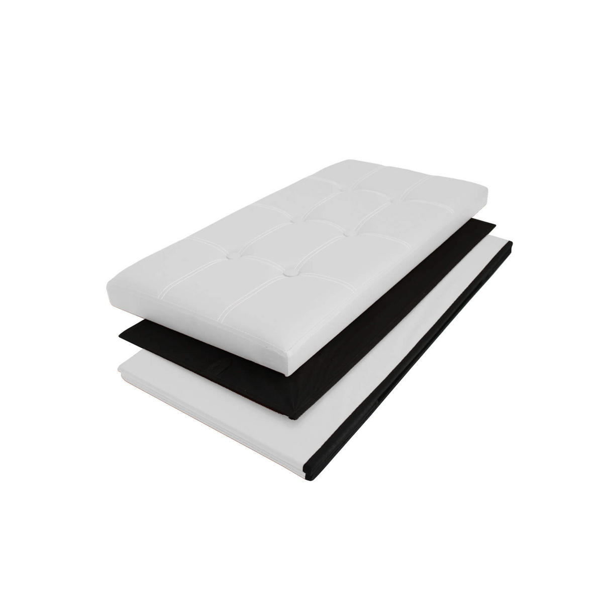 FUSSHOCKER Weiß 38/38/38 cm - Weiß, Textil (38/38/38cm) - Mobili Rebecca