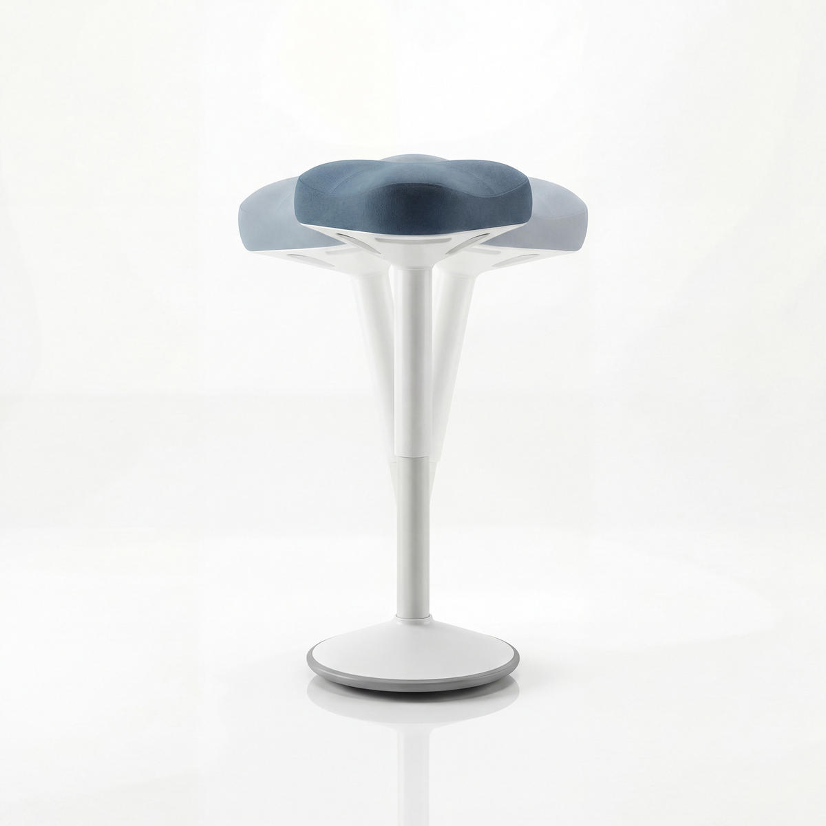 BALANCEHOCKER - Blau/Weiß, Metall (36/58/36cm)