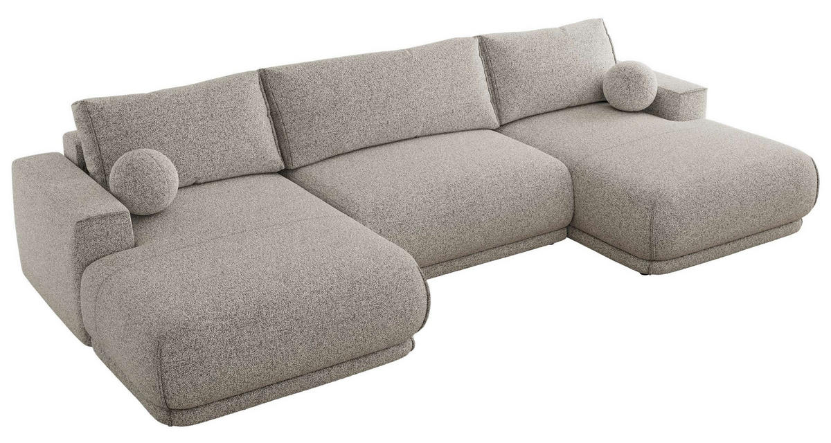 SEDACIA SÚPRAVA RINA U Svetlosivá Štruktúra - čierna/svetlosivá, textil/plast (360/85/170cm) - MKS