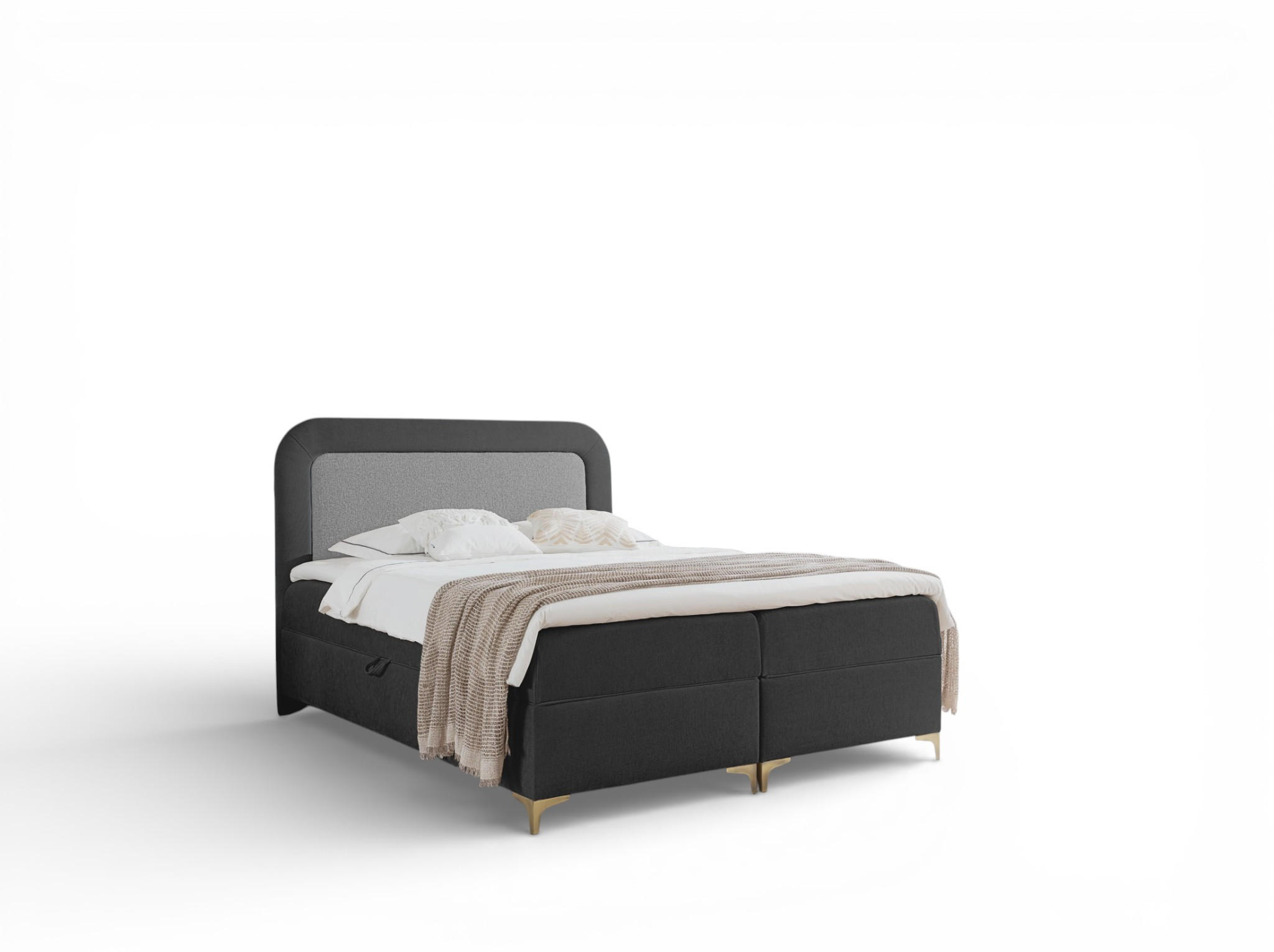 BOXBETT Willow - Anthrazit, Holzwerkstoff/Textil (180/200cm) - Fun Möbel