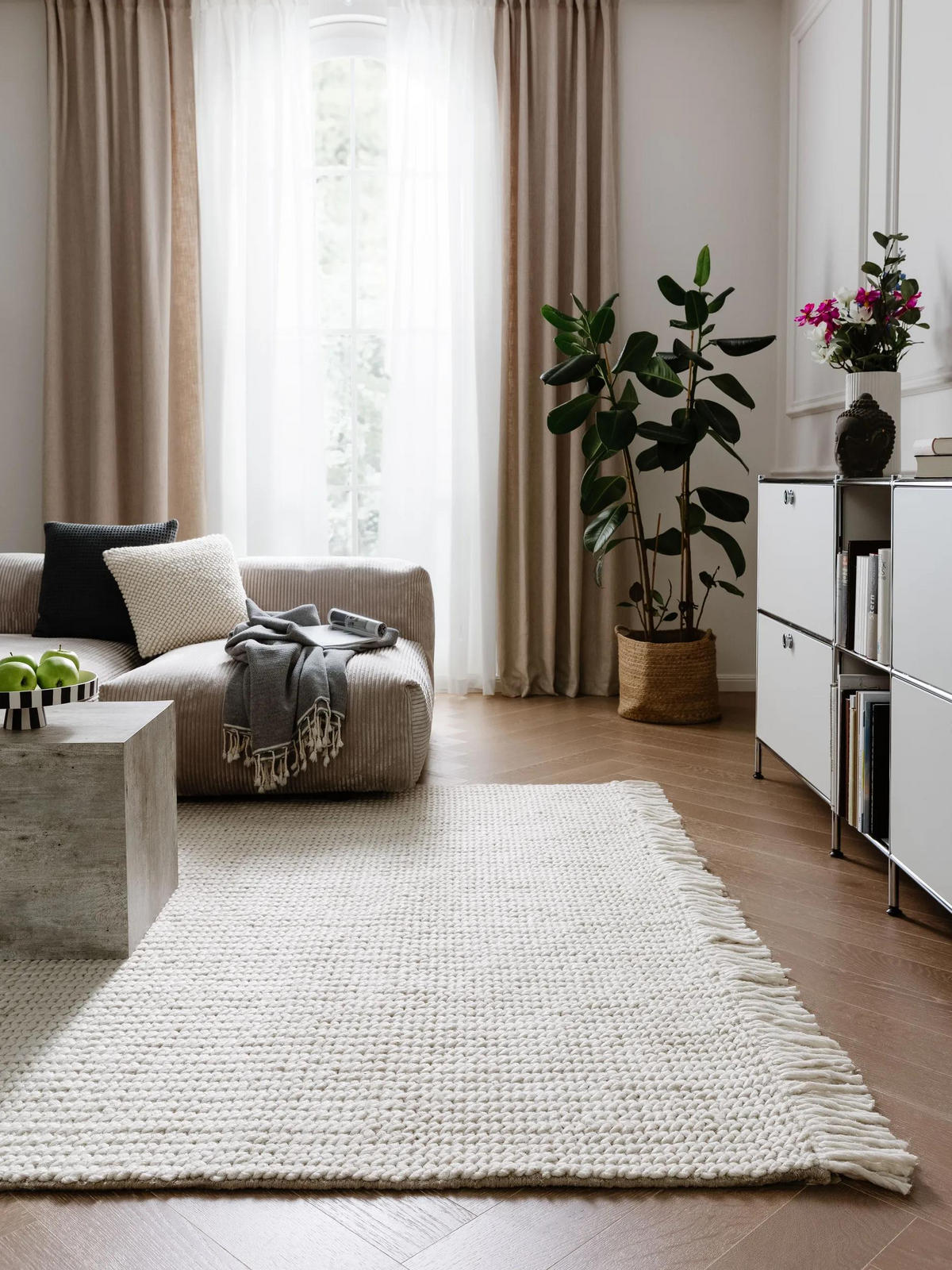 WOLLTEPPICH Velma Ivory 200x300 cm - Creme, Textil (200/300cm) - benuta Pure