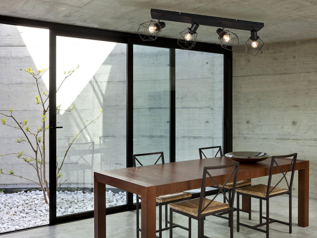 DECKENSTRAHLER 4-flammig Industrial Schwarz, Breite 70cm - Schwarz, Metall (9/70/14cm) - meineWunschleuchte