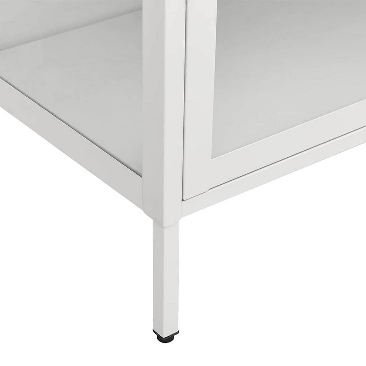 VITRINE Weiss 90/40/180 Cm Stahl Und Gehärtetes Glas - Weiß, Metall (40/180/90cm) - vidaXL