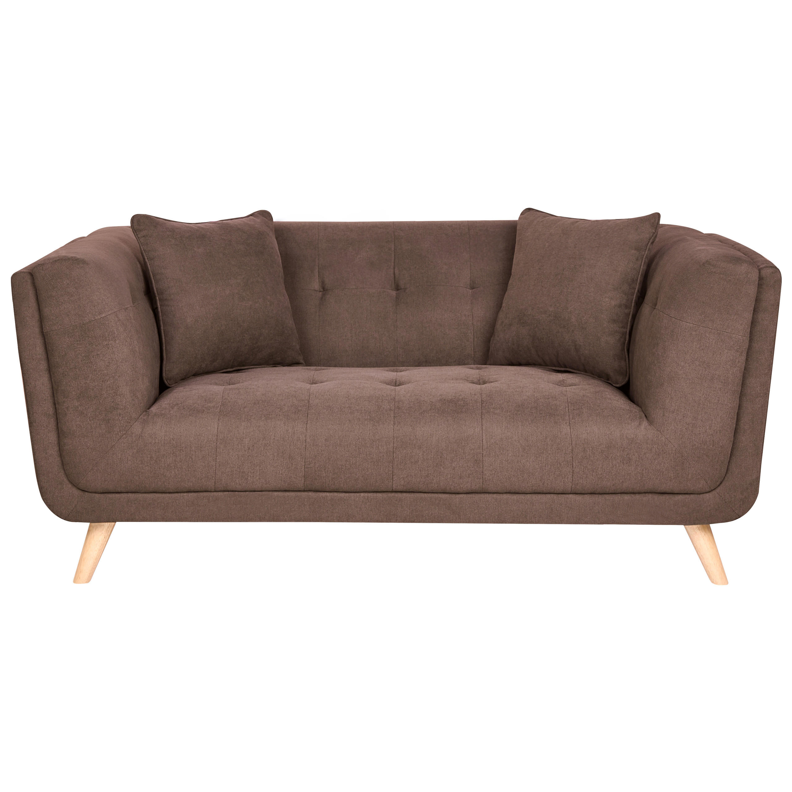 2-SITZER-SOFA Stoff Dunkelbraun Habo - Hellbraun, Textil (176/78/72cm) - Beliani