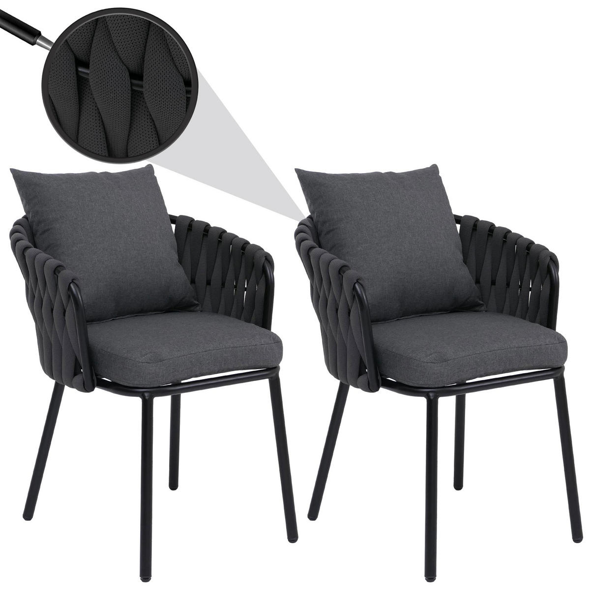 ESSZIMMERSTUHL Anthrazit - Anthrazit, Metall (56/71/57cm) - MCW