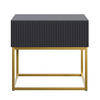NACHTSCHRANK Veldio Schwarz mit goldenen Metallbeinen 50 cm - Goldfarben/Schwarz, Holzwerkstoff/Metall (50/44/35.6cm) - Selsey