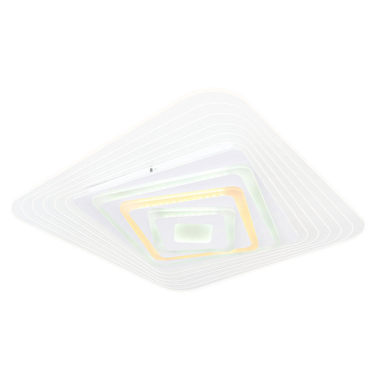 DECKENLEUCHTE LED, Metall-Acryl, Weiß, CCT, App-Steuerung - Weiß, Metall (50/50/6.5cm) - Globo Lighting