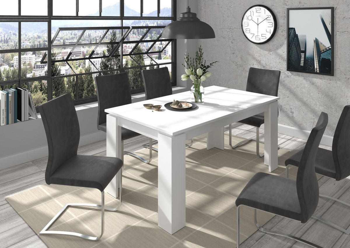 ESSTISCH Titan Tische in weiß Nachbildung - modernes Design - B/H/T: 160x76x90 cm - Weiß, Holzwerkstoff (90/160/76cm)