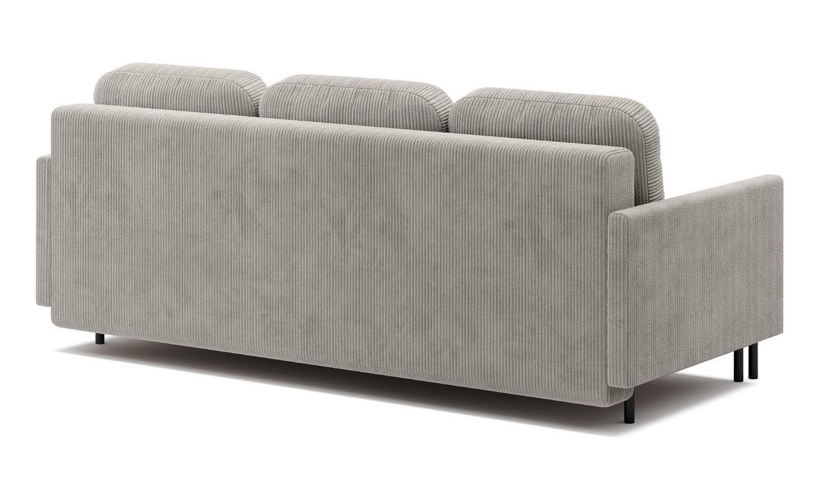 SCHLAFSOFA Hamiel Hellbeige Cordbezug 212 cm - Ecru/Schwarz, Holz/Textil (212/87/97cm) - Selsey