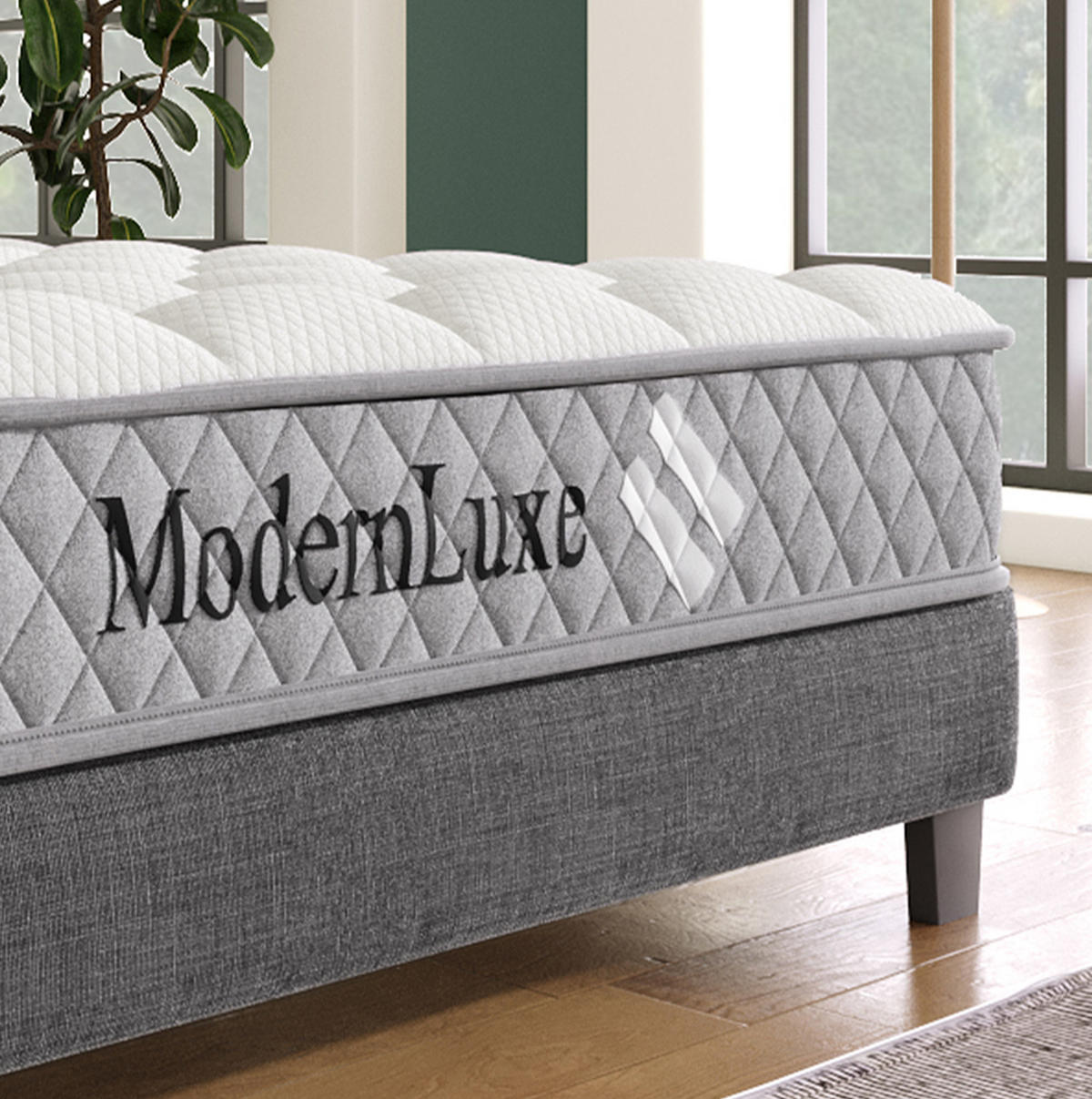 POLSTERBETT 90/200 cm Beige aus Leinen mit Stauraum und Matratze - Beige, Textil (90/200cm) - OKMYHOME