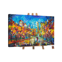 GEMÄLDE Nachts in Paris auf Keilrahmen 140x100 cm - Blau, Holz (140/100cm) - YS-art gallery