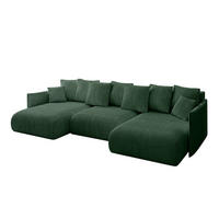 WOHNLANDSCHAFT mit Schlaffunktion und Bettkasten ONESK-U 317x177x72 Grün Cord - Grün, Holzwerkstoff/Kunststoff (317/72/177cm) - ALTDECOR