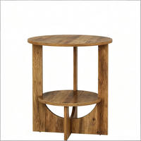 BEISTELLTISCH Rustic Brown rund 2 Ebenen 50/50/65 cm - Wildeiche, Holzwerkstoff (50/50/65cm) - PANGIVO