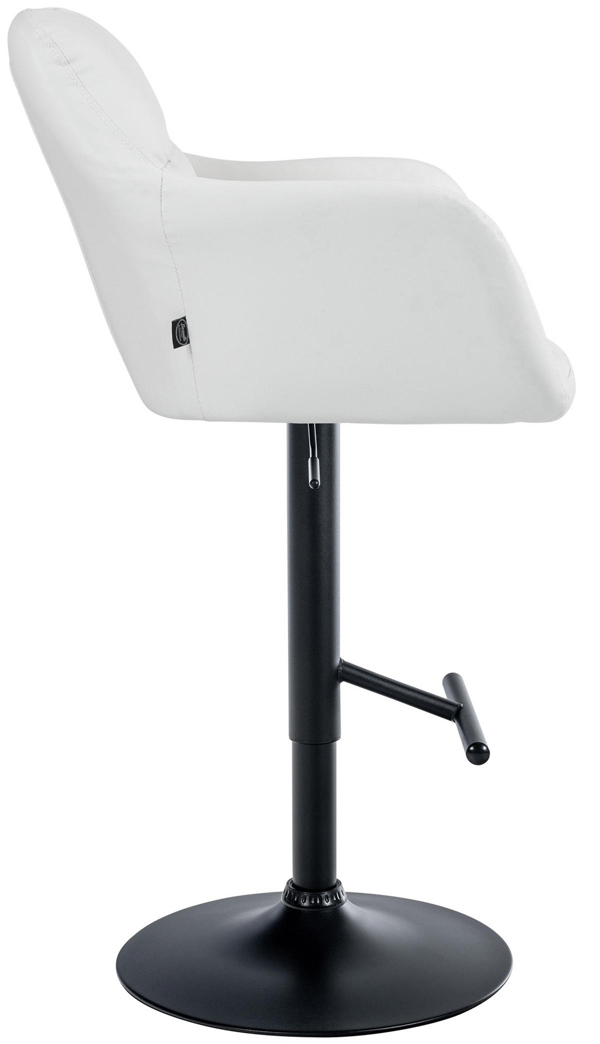 BARHOCKER Nardo Kunstleder schwarz weiß - Schwarz/Weiß, Kunststoff/Metall (57/118/59cm) - TPFLiving