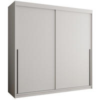 SCHIEBETÜRENSCHRANK 200 cm Breite, weiß mit schwarzem Griff - Schwarz/Weiß, Holzwerkstoff (200/200/62cm) - Home Collective