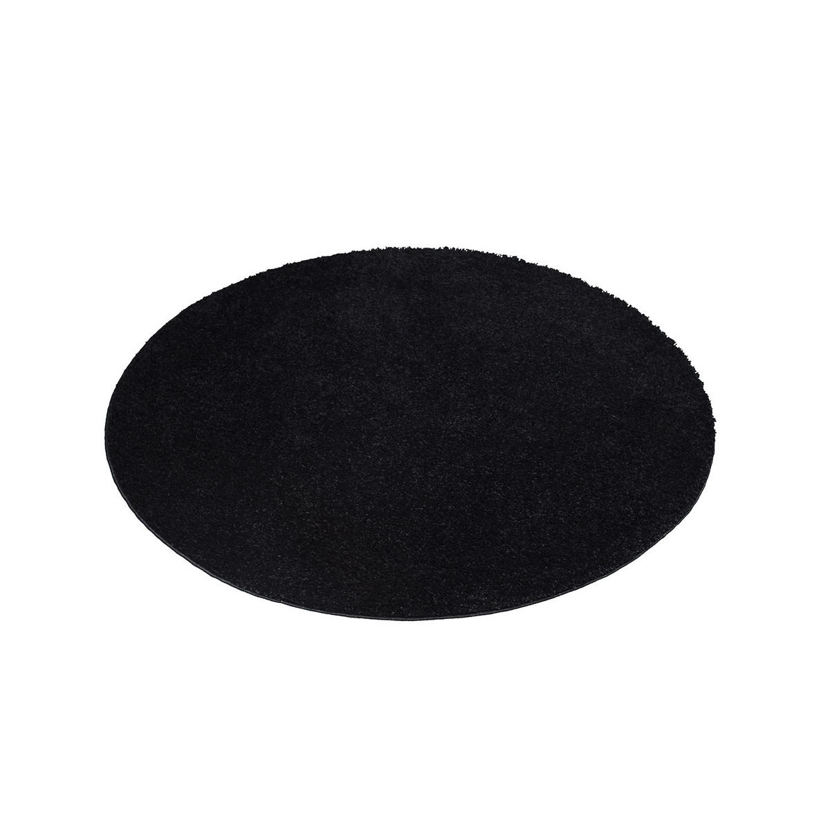 HOCHFLOR-TEPPICH City Shaggy 500 Schwarz 200 cm Rund - Schwarz, Textil (200/200cm) - carpet city
