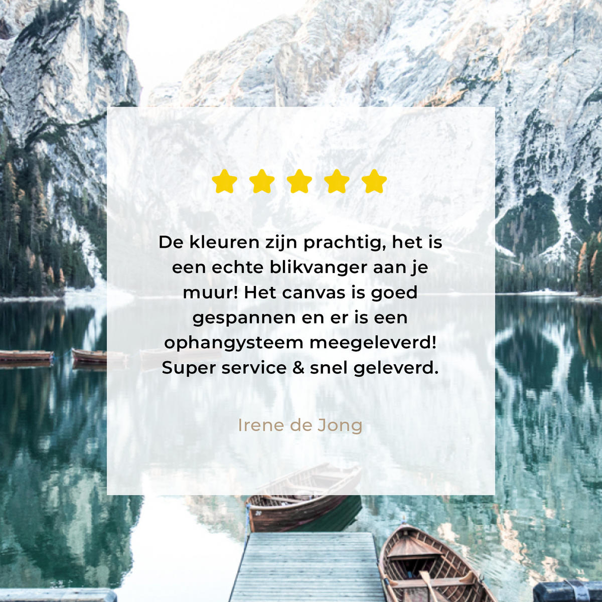 LEINWANDBILD Natur - Berge - Schnee - Wald - Boot Wandbilder 80x60 cm - Hellgrün, Textil (80/60cm) - MuchoWow