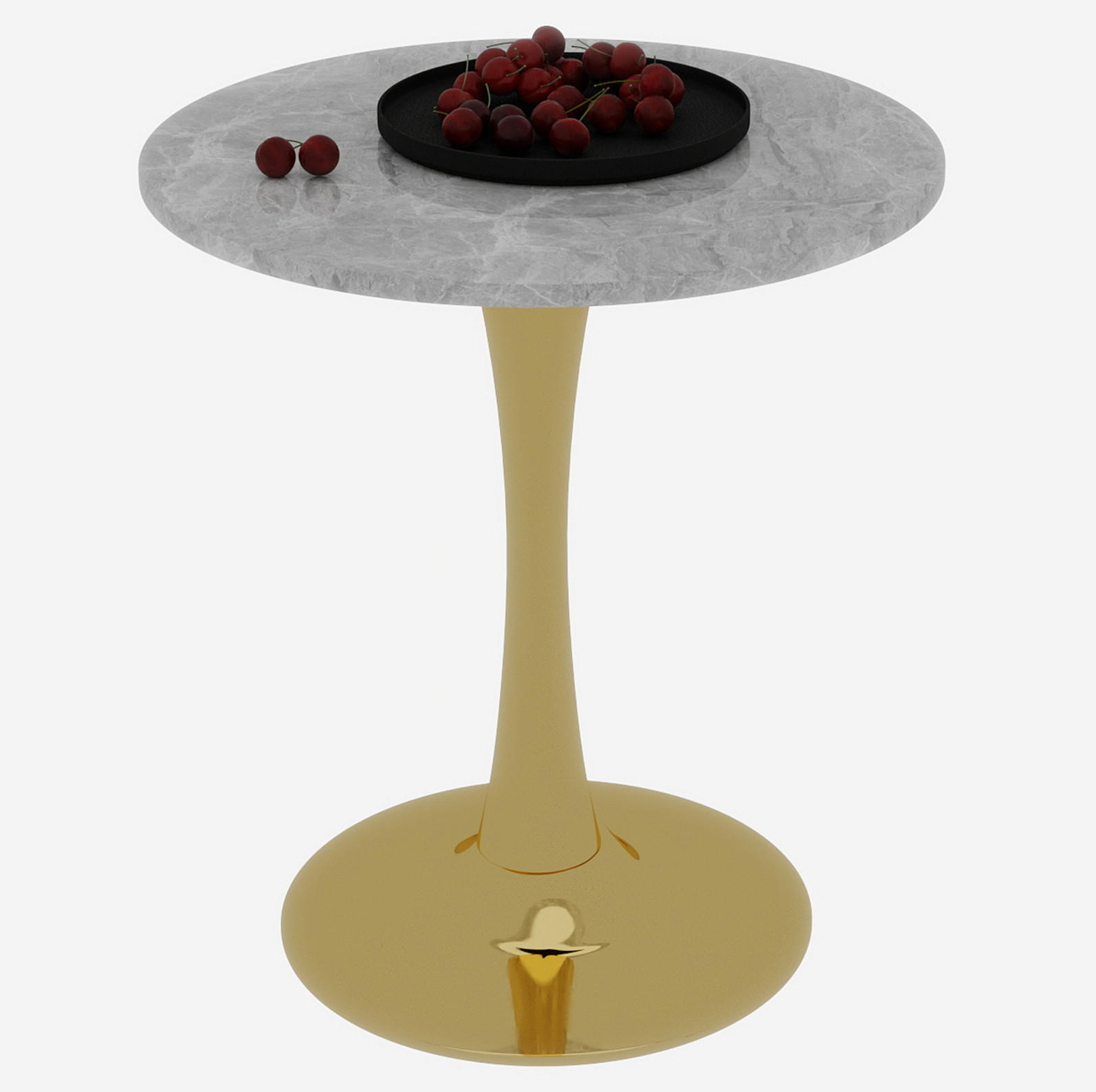 COUCHTISCH 70/70/72 cm in Gold aus Kunstmarmor mit modernem Design - Goldfarben, Stein (70/70/72cm) - OKMYHOME