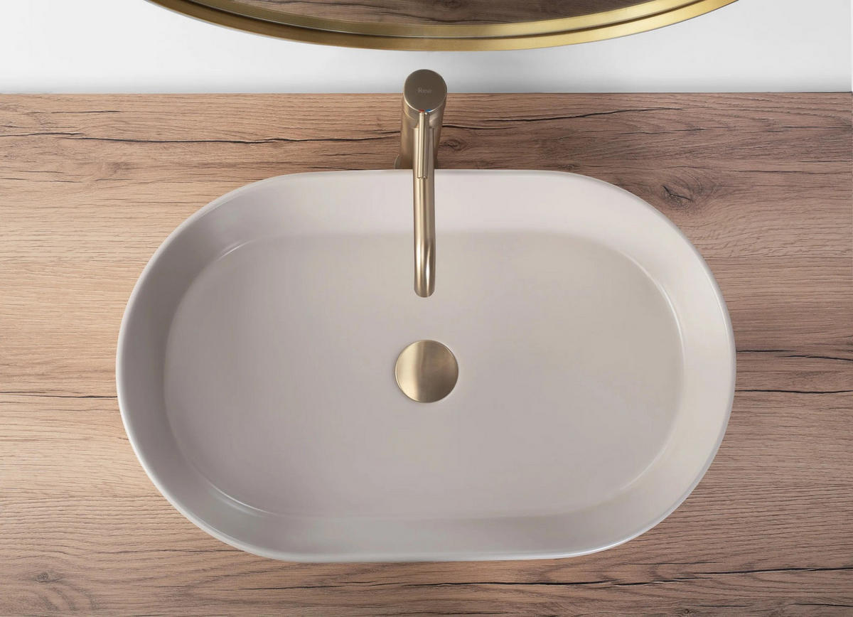 AUFSATZWASCHBECKEN Rea Nadia 60 Beige Matt - Beige, Keramik (38.5/12/61cm) - REA