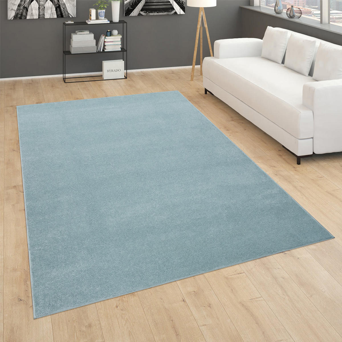 KURZFLORTEPPICH Waschbar, einfarbig, Türkis, 280 x 380 cm - Blau, Textil (280/380cm) - KADIMA DESIGN