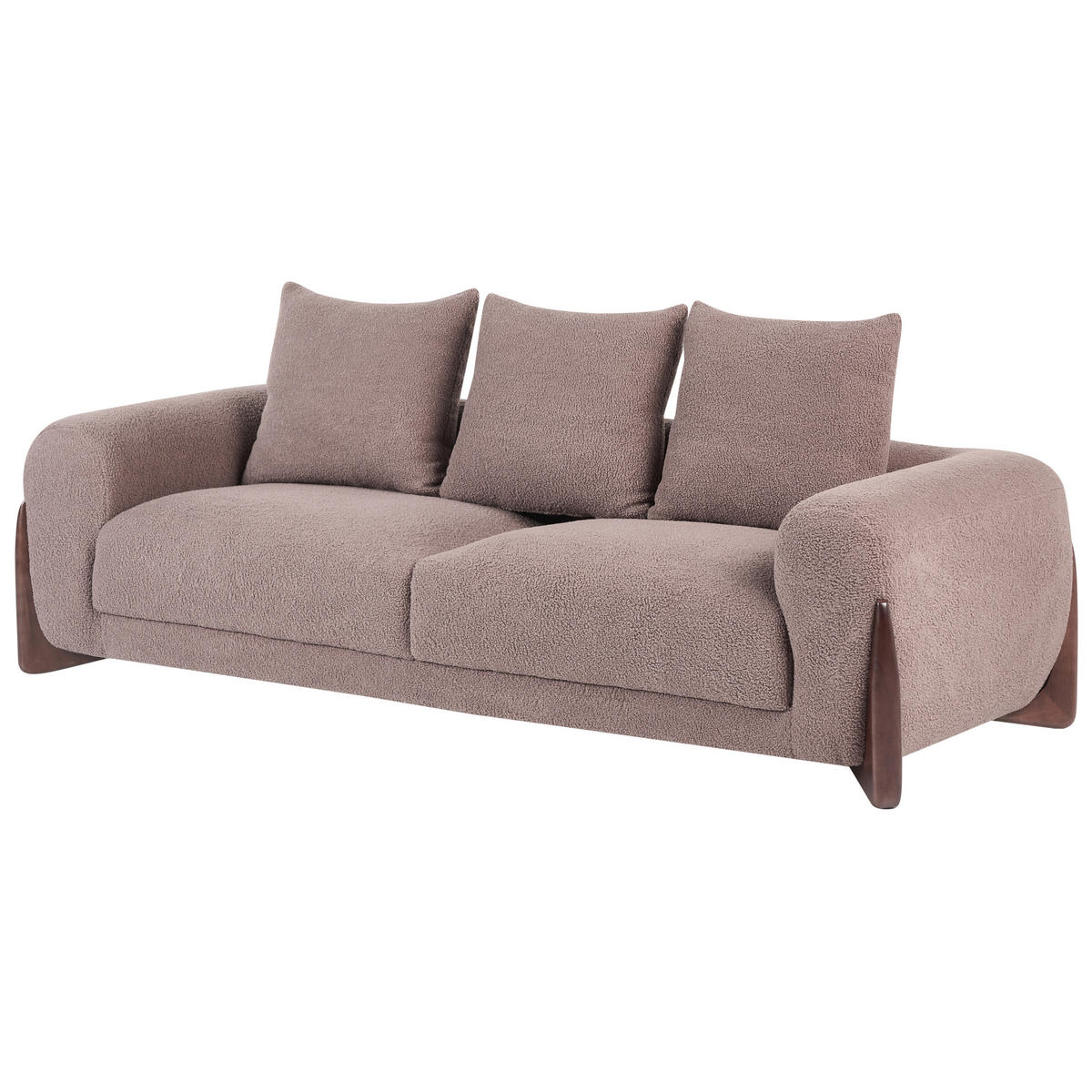 3-SITZER-SOFA Bouclé Braun Vinliden - Braun, Textil (180/62/87cm) - Beliani