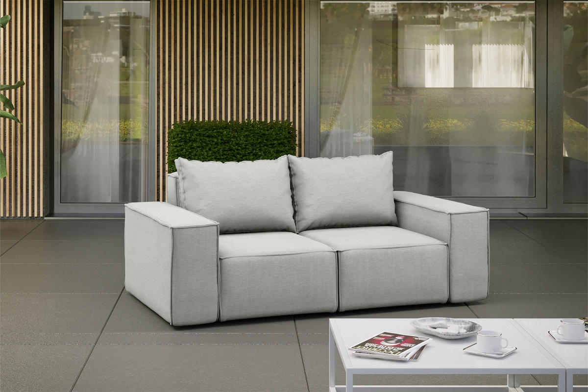 GARTENSOFA Sofa Für Den Garten SONNE Hellgrau - Hellgrau, Holz (180/73/88cm) - Kaiser Möbel