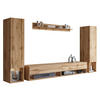WOHNWAND Amadeo II mit weißer LED Beleuchtung - Eiche Wotan, Holzwerkstoff (30/130/33cm) - MIRJAN24