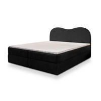 BOXBETT FLUVIA N 140x200 cm mit Matratze und Topper - Schwarz - Schwarz, Holz (140/200cm) - MASSENO