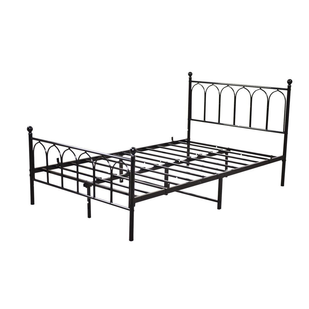 OKWISH JEDNOLŮŽKO 140/200 cm černé, kovový rám postele