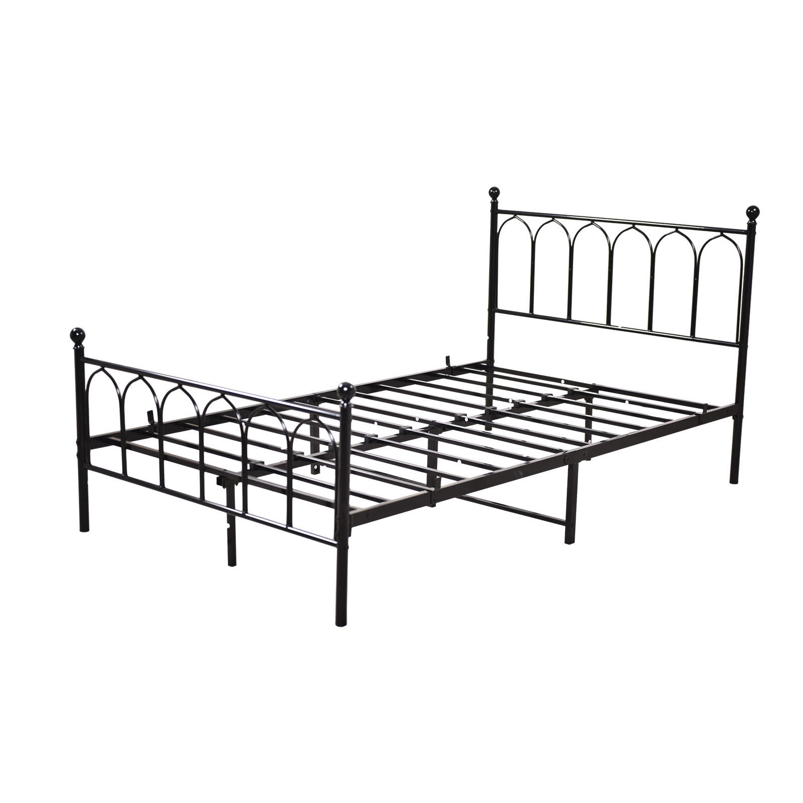 EINZELBETT 140/200 cm Schwarz Bettgestell aus Metall - Schwarz, Metall (140/200cm) - OKWISH