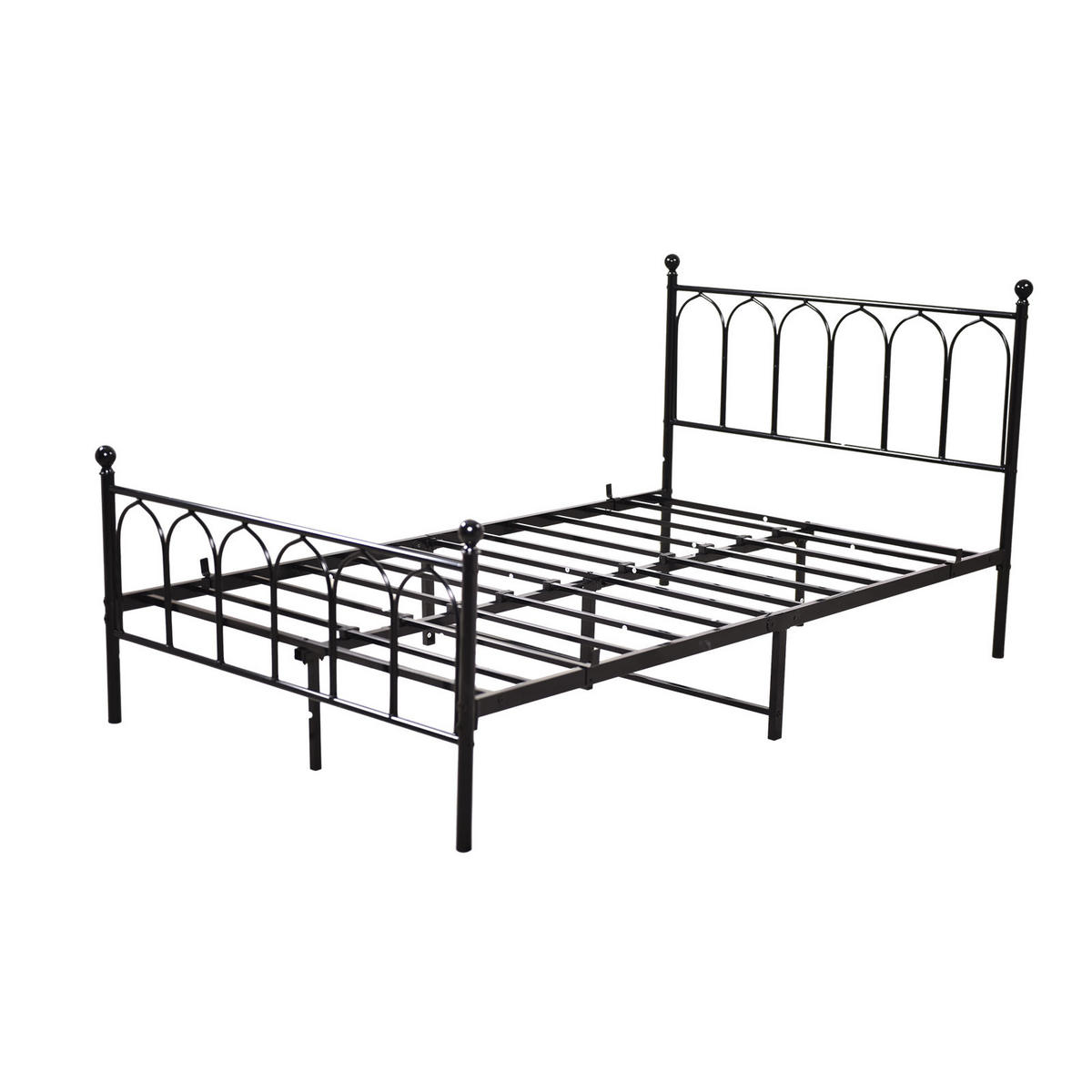 EINZELBETT 90/200 cm Schwarz Bettgestell aus Metall - Schwarz, Metall (90/200cm) - OKWISH