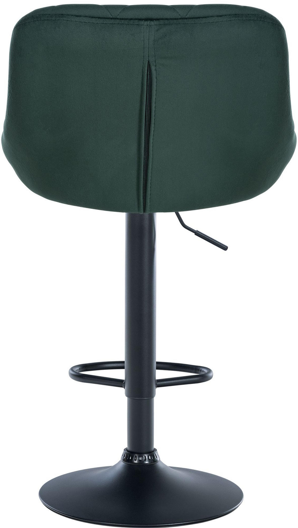 BARHOCKER 2er Set Samt dunkelgrün - Dunkelgrün/Schwarz, Textil/Metall (46/83/49cm) - CLP