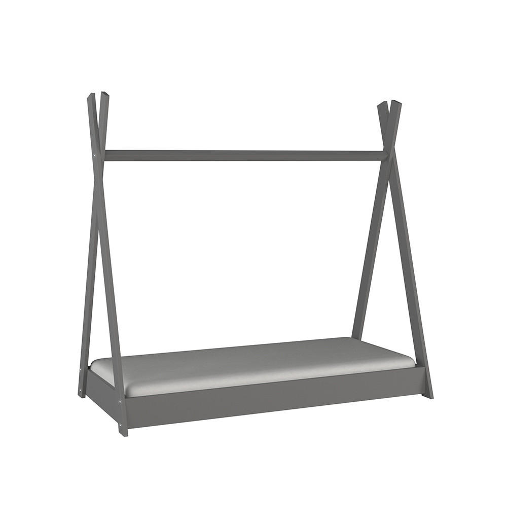 KINDERBETT Rene 86 / 163 / 157,5cm grau - Grau, Holz/Holzwerkstoff (80/160cm) - Feldmann-Wohnen