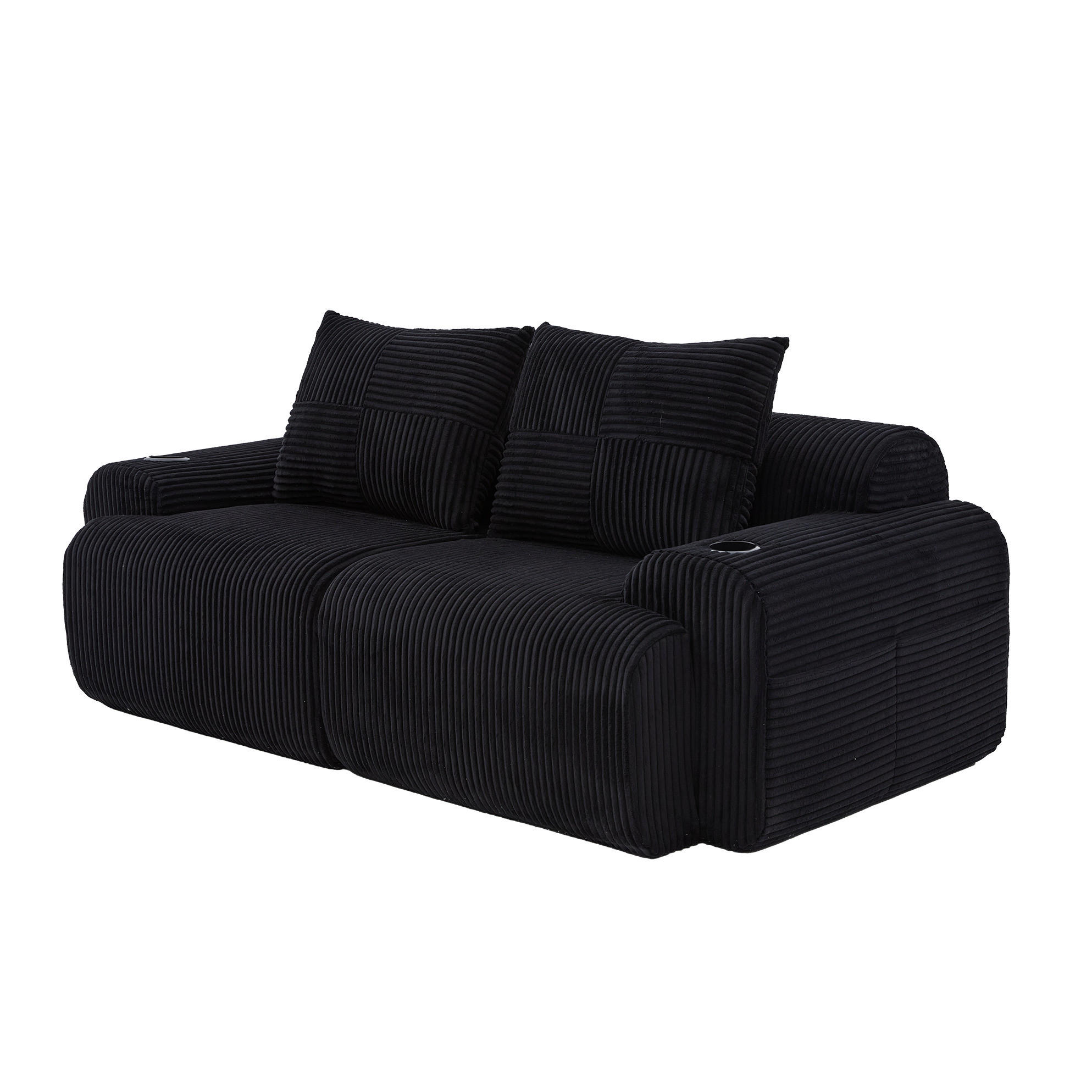 Okmyhome 2-Sitzer Schwarz 99x80x200 cm