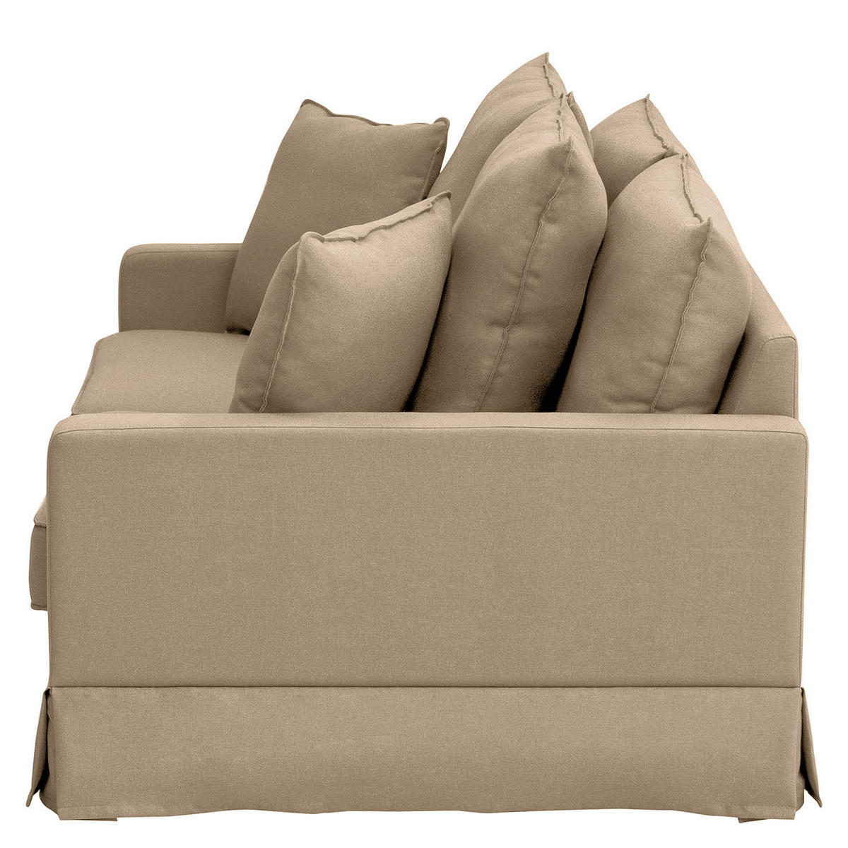 2,5-SITZER SOFA mit Husse - Webstoff - Hellbraun, Textil (170/89/110cm) - home24