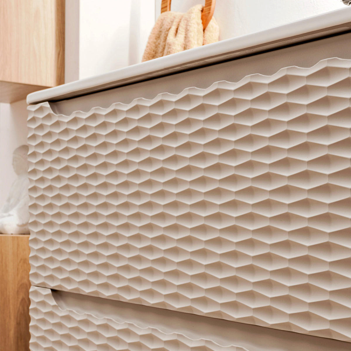 WASCHTISCH 60cm Elora Beige und Holz - Beige, Holzwerkstoff (60/57/46cm) - Petits-meubles
