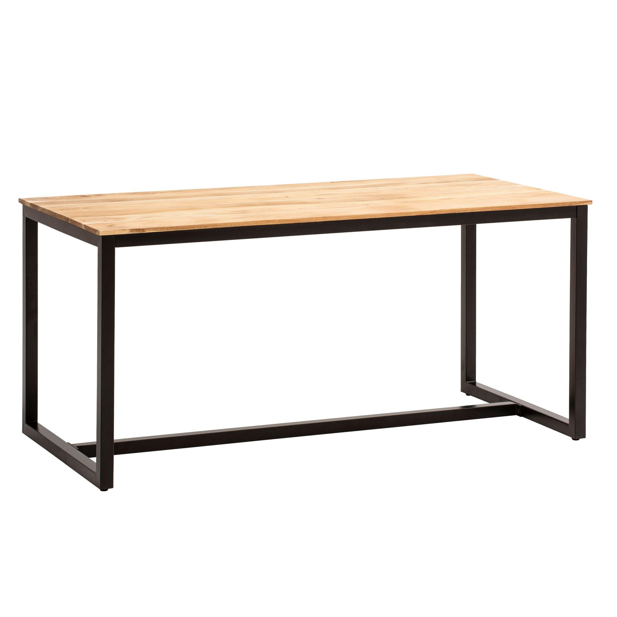 ESSTISCH Massivholz Metall Rechteckig Loft-Stil, Akazie 120x60x76 cm - Schwarz/Akaziefarben, Holz/Metall (60/120/76cm) - KADIMA DESIGN
