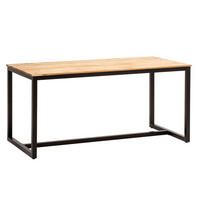 ESSTISCH Massivholz Metall Rechteckig Loft-Stil, Akazie 160x80x76 cm - Schwarz/Akaziefarben, Holz/Metall (80/160/76cm) - KADIMA DESIGN