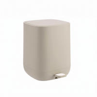 TRETEIMER Beige Kunststoff Softclose 9 l - Beige, Kunststoff (21/27/26cm) - Relaxdays