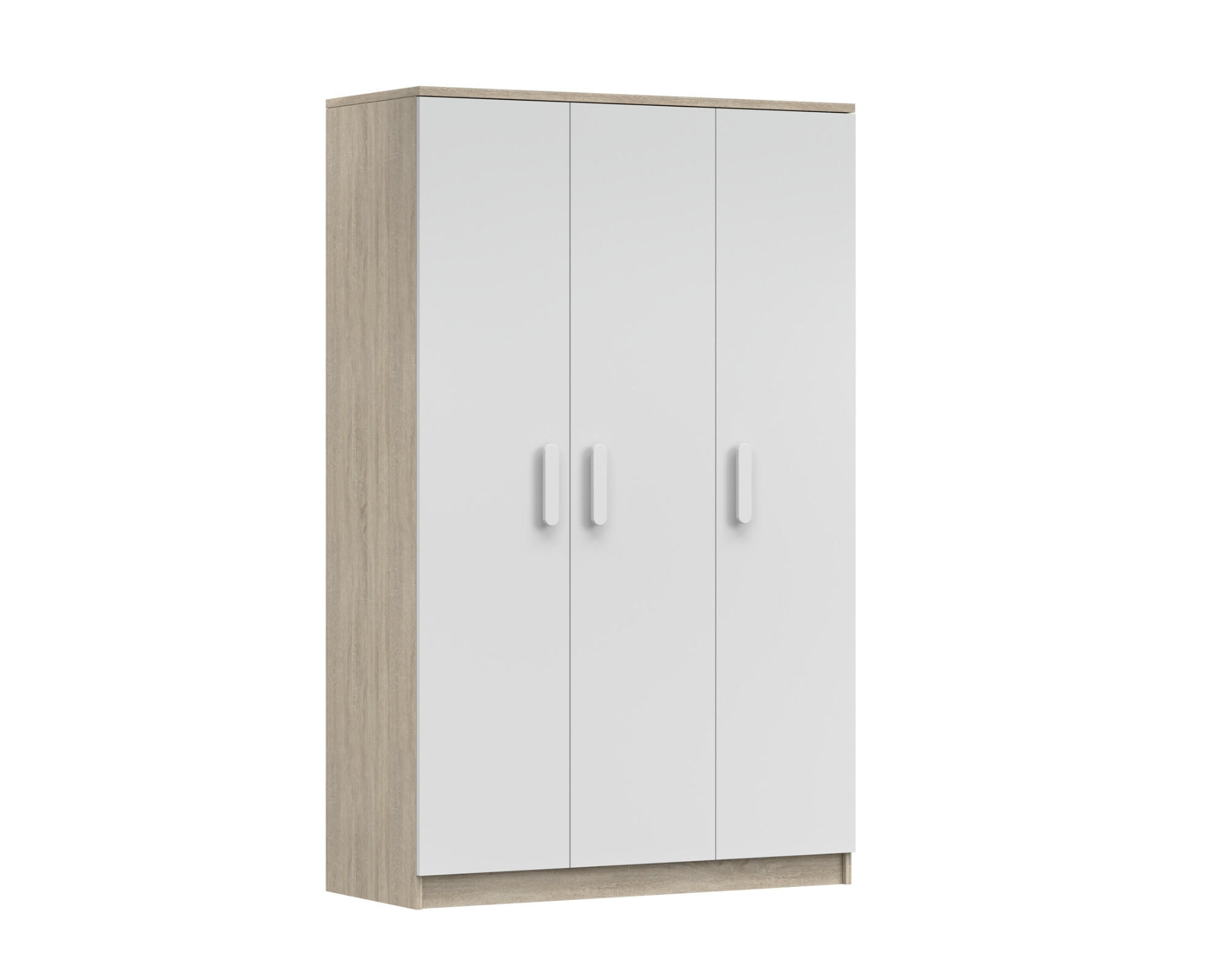 Deine Möbel 24 Kinderkleiderschrank Weiß, Sonoma Eiche, Grau 120x192x50 cm