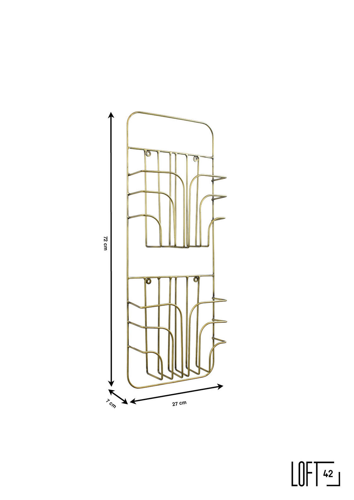 ZEITSCHRIFTENSTÄNDER Rowan Messing - Messingfarben, Metall (27/75/8cm) - LOFT42