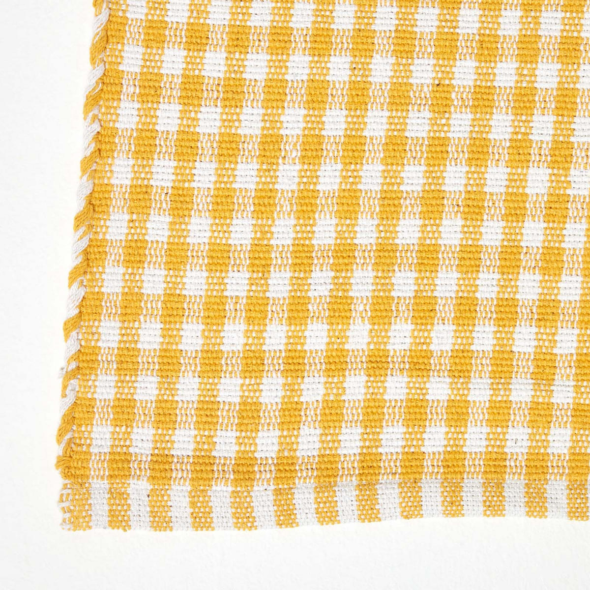 BAUMWOLLTEPPICH Vichy-Karo 60/90 cm - Gelb, Textil (60/90cm) - Homescapes
