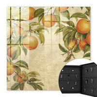 SCHLÜSSELBOX Schwarz 30x30 cm- Türöffnung nach rechts - Orangen Natur - Orange, Metall (30/30/5cm) - TULUP