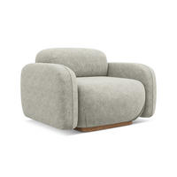 SESSEL Chenille Stoff Grau - Silberfarben/Braun, Holz/Textil (110/73/95cm) - Makamii