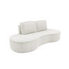 SOFA Molly – Freistehendes halbrundes Designsofa mit zwei eleganten, abnehmbaren RückenKissen, Abriamo Stoff, Größe: 234x101x88 cm, Weiß - Weiß, Holz/Textil (234/88/101cm) - DomoHome